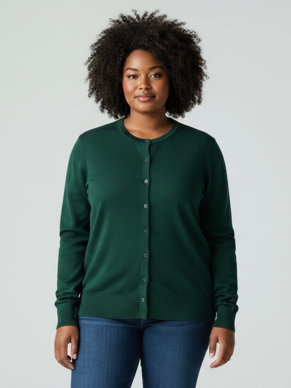 Torrid Crewneck Button-Front Sweater Cardigan - Forest Green Size 2 (2X) - Picture 5 of 5